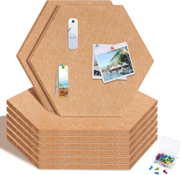 HyFanStr 8 Stück Aktualisierung Gross Pinnwand, Selbstklebende Bulletin Board Korkplatte mit 30 Stüc