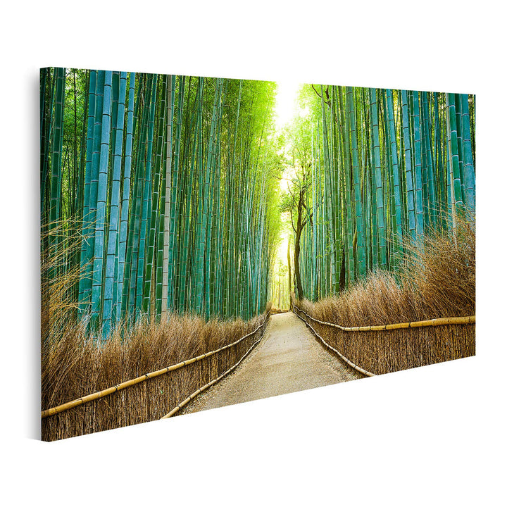 islandburner Bild auf Leinwand Kyoto Japan Bambus Wald Bilder Wandbilder Poster Leinwand 100x57cm, L