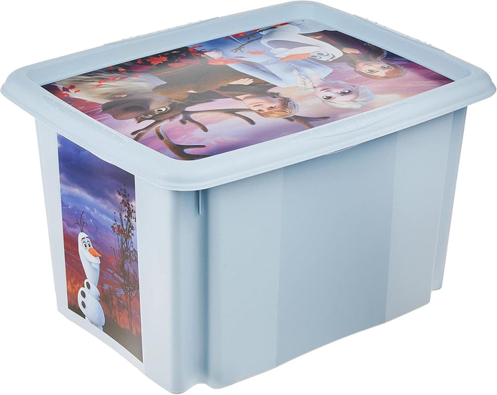 keeeper Frozen 2 Aufbewahrungsbox mit Deckel, Dreh- und stapelbar, Für Kinder, 30 l, Karolina, Cloud
