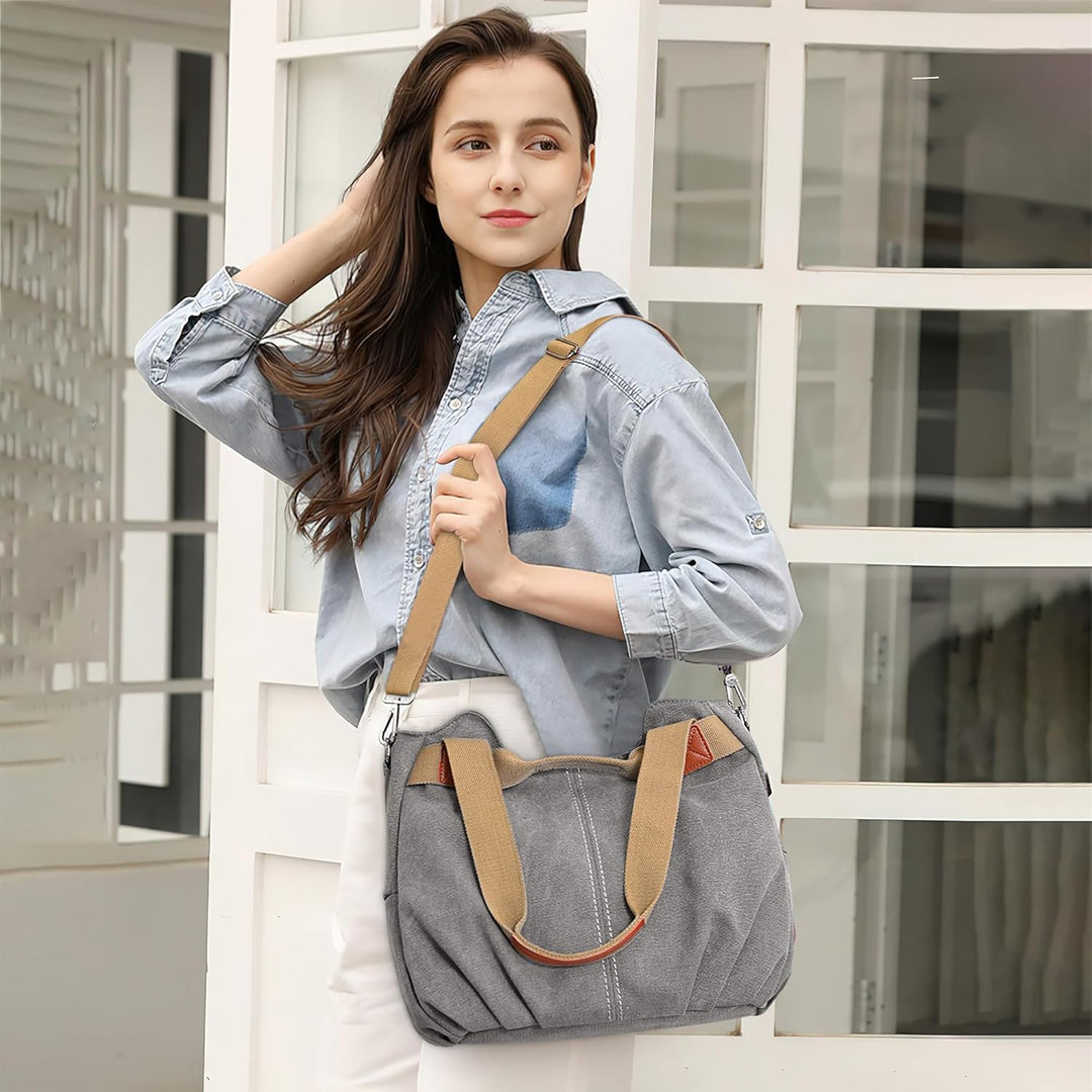 DIRRONA Casual Damen Segeltuch Umhängetasche Gross Kapazität Handtasche Reise Schultertasche Multifu