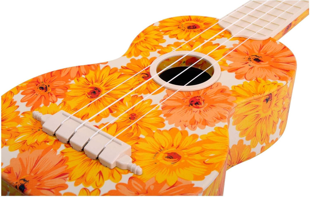 Classic Cantabile BeachBuddy "Beachflower" Sopran Ukulele aus ABS Material (Uke, Hawaii Gitarre, PVC