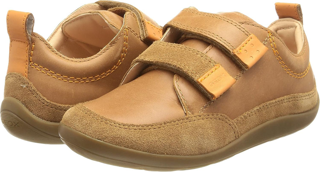 Geox Jungen J Barefeel Boy A Sneakers 35 EU Cognac Orange, 35 EU Cognac Orange