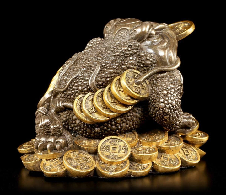 Geldfrosch Feng Shui Figur - Geld Frosch - Money Toad - Glücksbringer Geldsegen