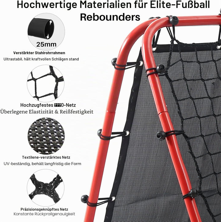 Doppelseitige Rebounder Net Fussball Training Ausrüstung, 100/120/180cm, Fussball Tor Kickback Ziel