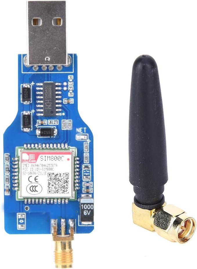 USB-zu-GSM-Modul, Vierfrequenz-GSM/GPRS SIM800C USB-zu-GSM-Seriellmodul, Wireless-Modul Quad-Band, m