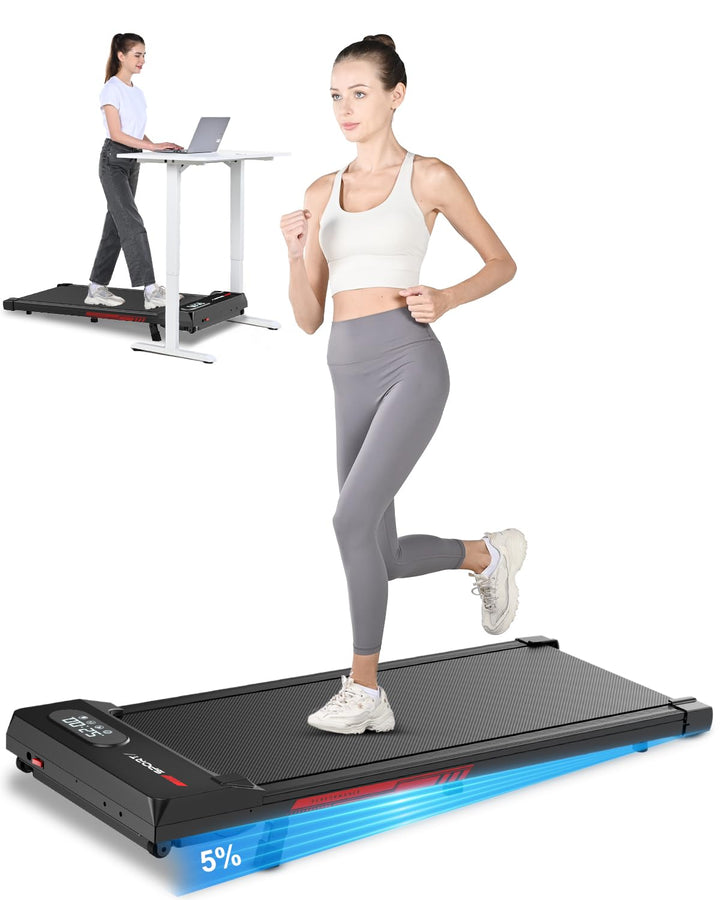 Dskeuzeew Laufband Walking Pad mit Neigung - Laufbänder für Zuhause Büro Steigung Schreibtisch Laufp