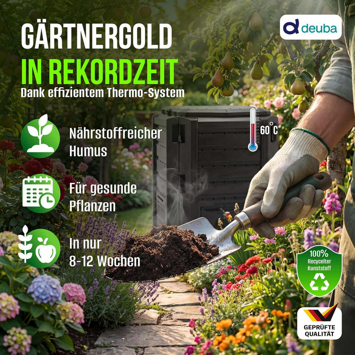 Komposter 380L Weitere Grössen: 800L 1200L 1600L Einzelmodul: 72 x 72 x 83cm witterungsbeständig Dec