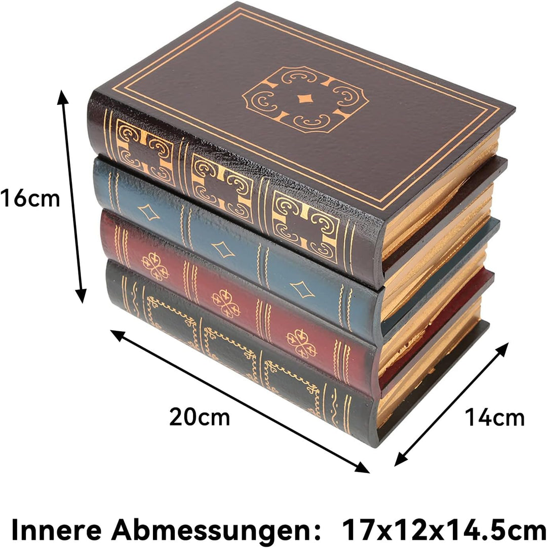 Falsche Buchbox 16 x 20 x 14 cm Vintage Europäischen Stil Alte Bücher Deko Buchattrappe Gefälschte B