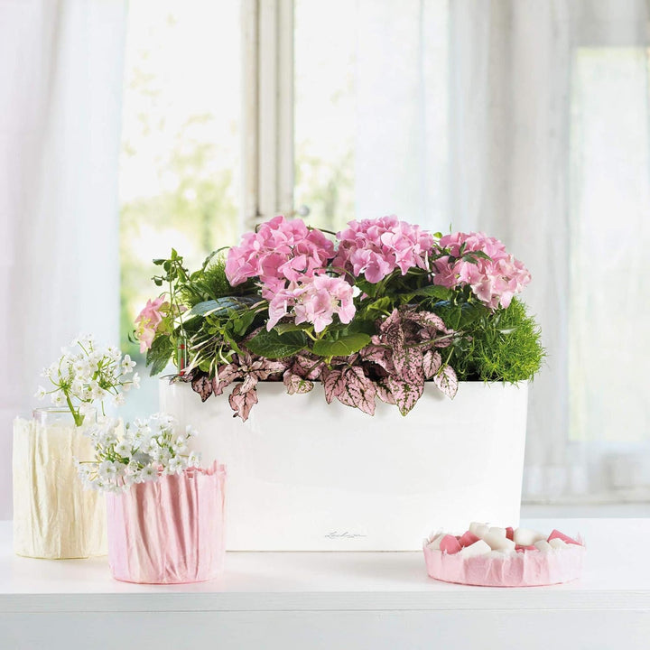 LECHUZA DELTA 20 weiss hochglanz 15560 Weiss Hochglanz 40x15x18 cm Tischgefäss, Weiss Hochglanz 40x1