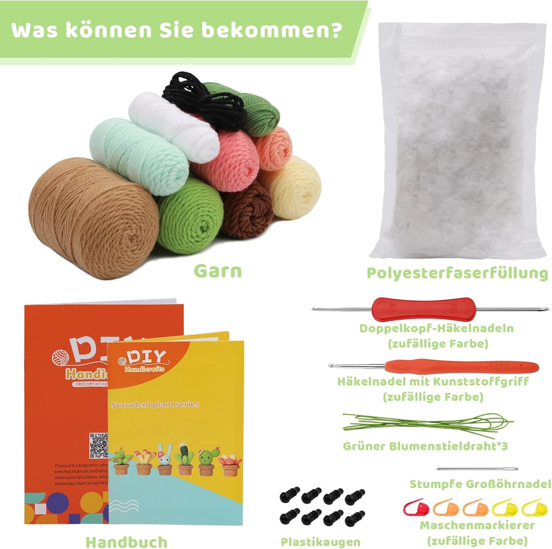 Namner Häkelset für Anfänger, Häkelnadel Set, Häkeln für Anfänger, Häkel-Starterset Fleshiness, für