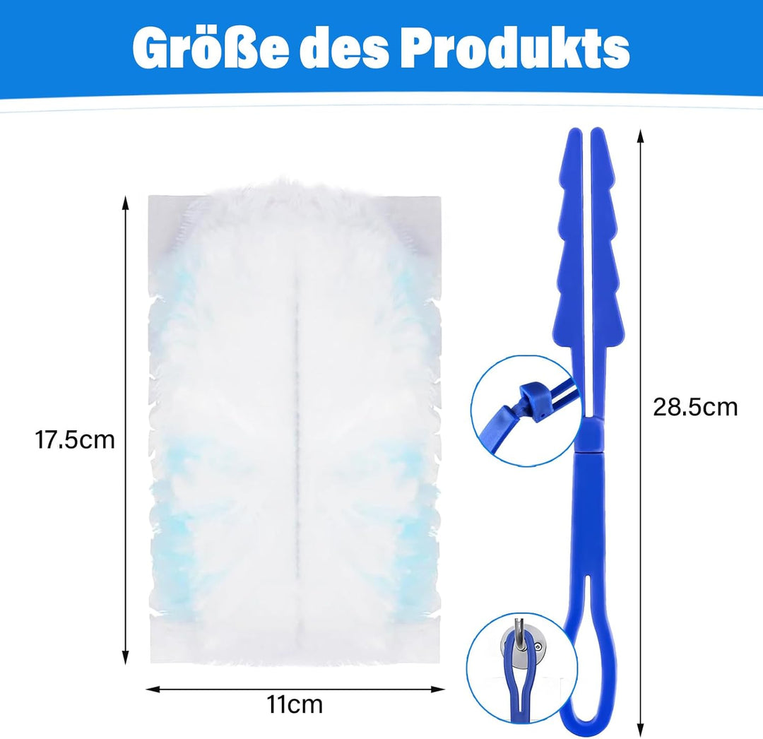 42 Stück Staubmagnet für Swiffer Staubmagnet nachfüllpack mit 1 Griff,Tierhaare für swiffer staubwed