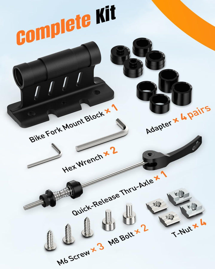 Pawfly Fahrrad Gabelhalter aus Aluminiumlegierung, Frontgabel Montageblock Schnellspanner-Kit, Schne