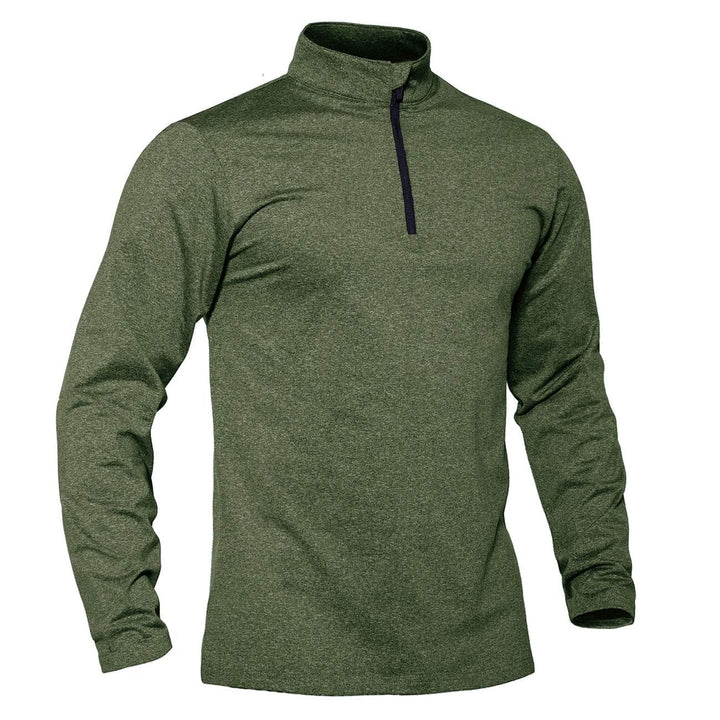 TACVASEN Pullover Herren Langarmshirt Half Zip Fleece Winterpullover Warm Atmungsaktiv Sport Sweatsh