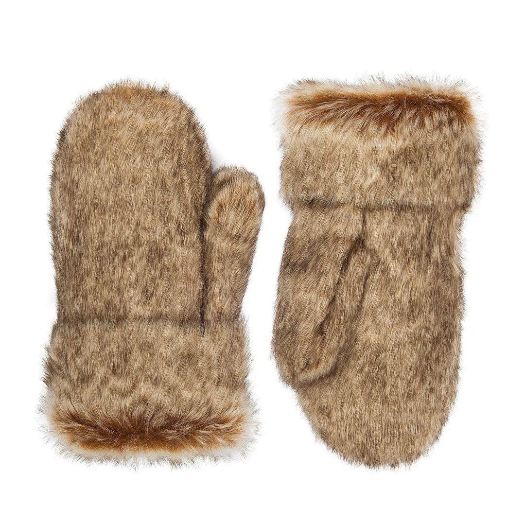 Futrzane Alaskan Fäustlinge - Fellhandschuhe Damen - Handschuhe Winter mit Fell Hellbraun Alaskan, H