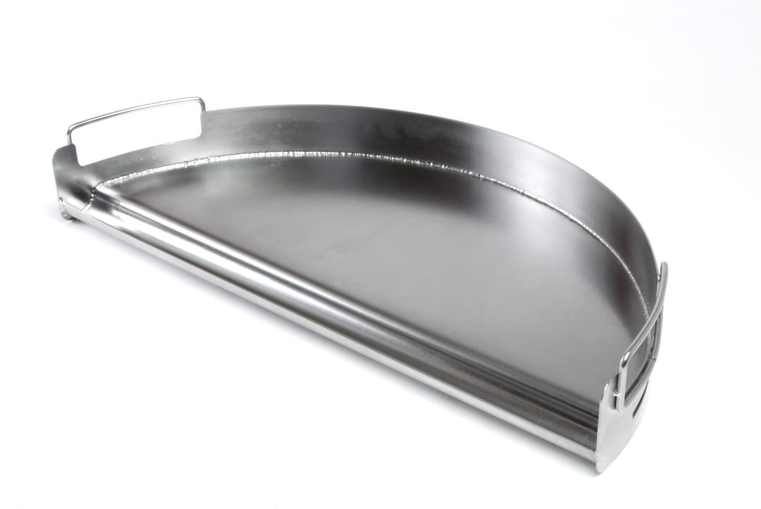 Charcoal Companion Edelstahl-Grillpfanne, Halbkreis, silber, 28.19 x 57.15 x 8.89 cm, CC3509, 28.19