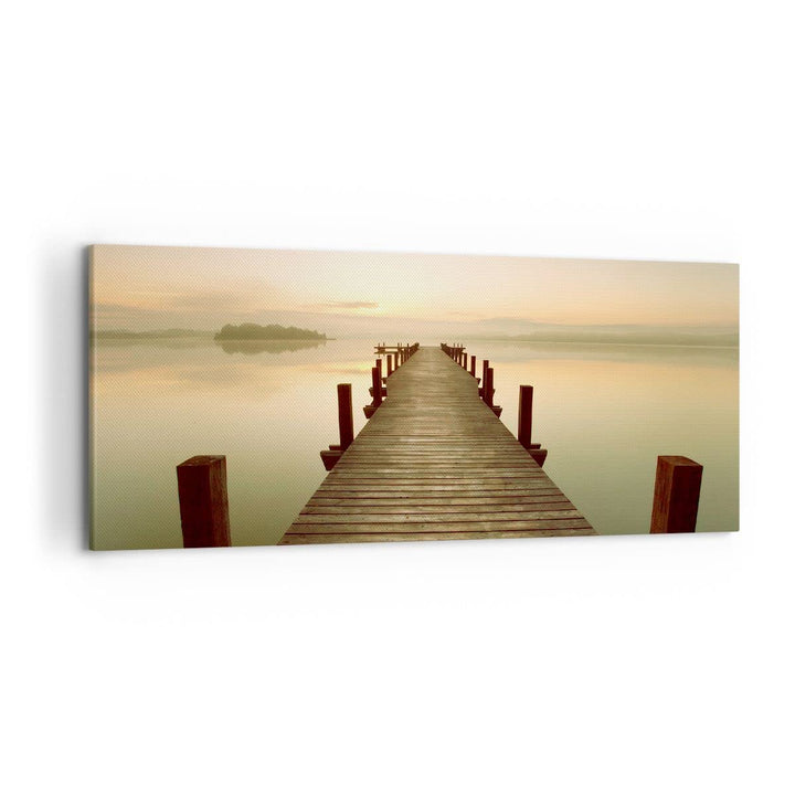 Wandbilder Dekoration Wohnzimmer Brücke See Panorama Bilder auf Leinwand 120x50cm Leinwandbild mit R