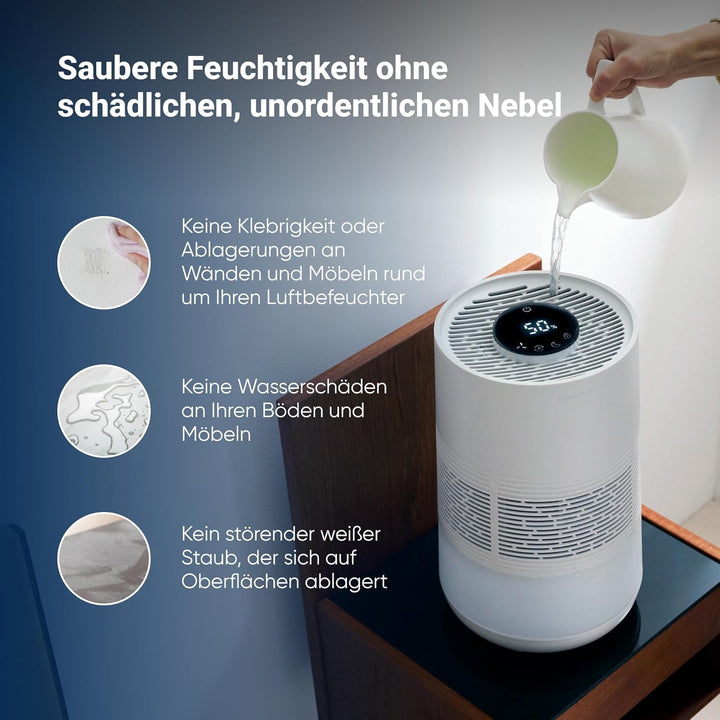 BLUEAIR Premium Smart Luftbefeuchter für Räume bis zu 46 m²: 3,5 l spülmaschinenfester Tank, bessere