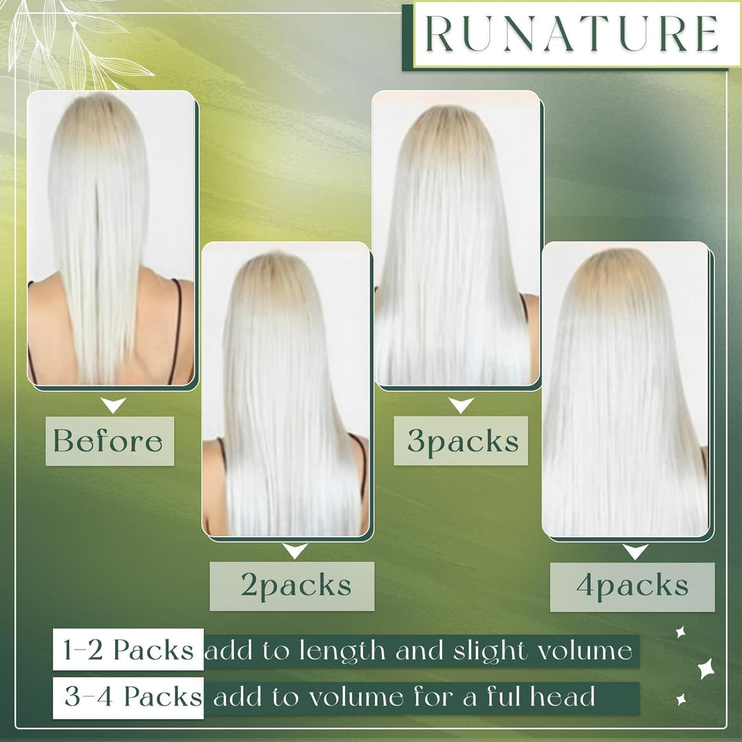RUNATURE Nano Extensions Echthaar Balayage Braun Blond Kurz 30cm 40g 50s Remy Nanoring Extensinos Ec