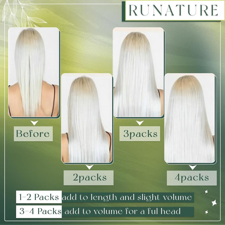 RUNATURE Nano Extensions Echthaar Balayage Braun Blond Kurz 30cm 40g 50s Remy Nanoring Extensinos Ec