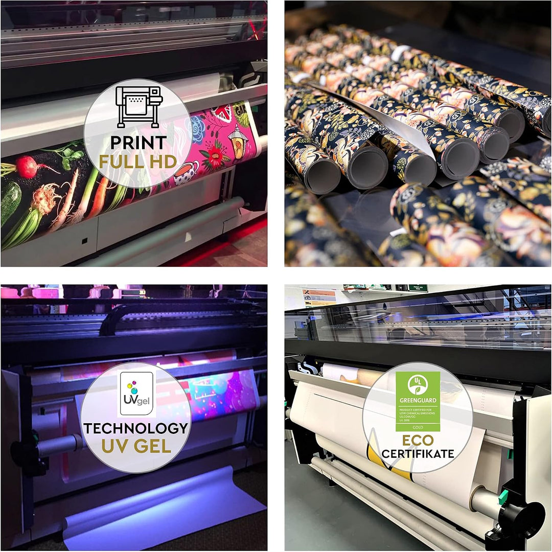 Feeby Vlies Leinwandbild Bäume Wasserfall Kaskade 90x60 cm Wand Bild Kunstdruck Deko Wohnzimmer Wohn