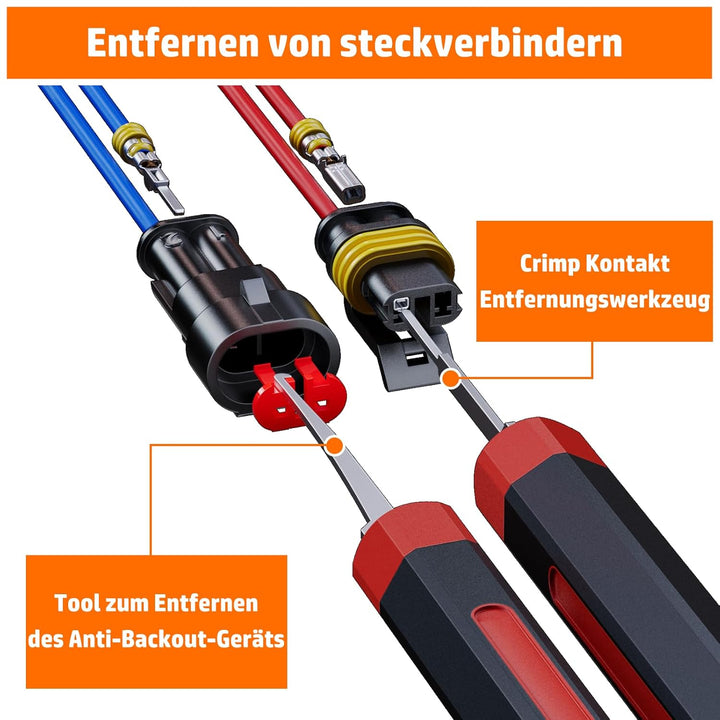 PEBA Wasserdichte KFZ Steckverbinder Set IP67 – 1/2/3/4/5/6 Polig Kabelstecker für 0,34–2,5 mm², Kom