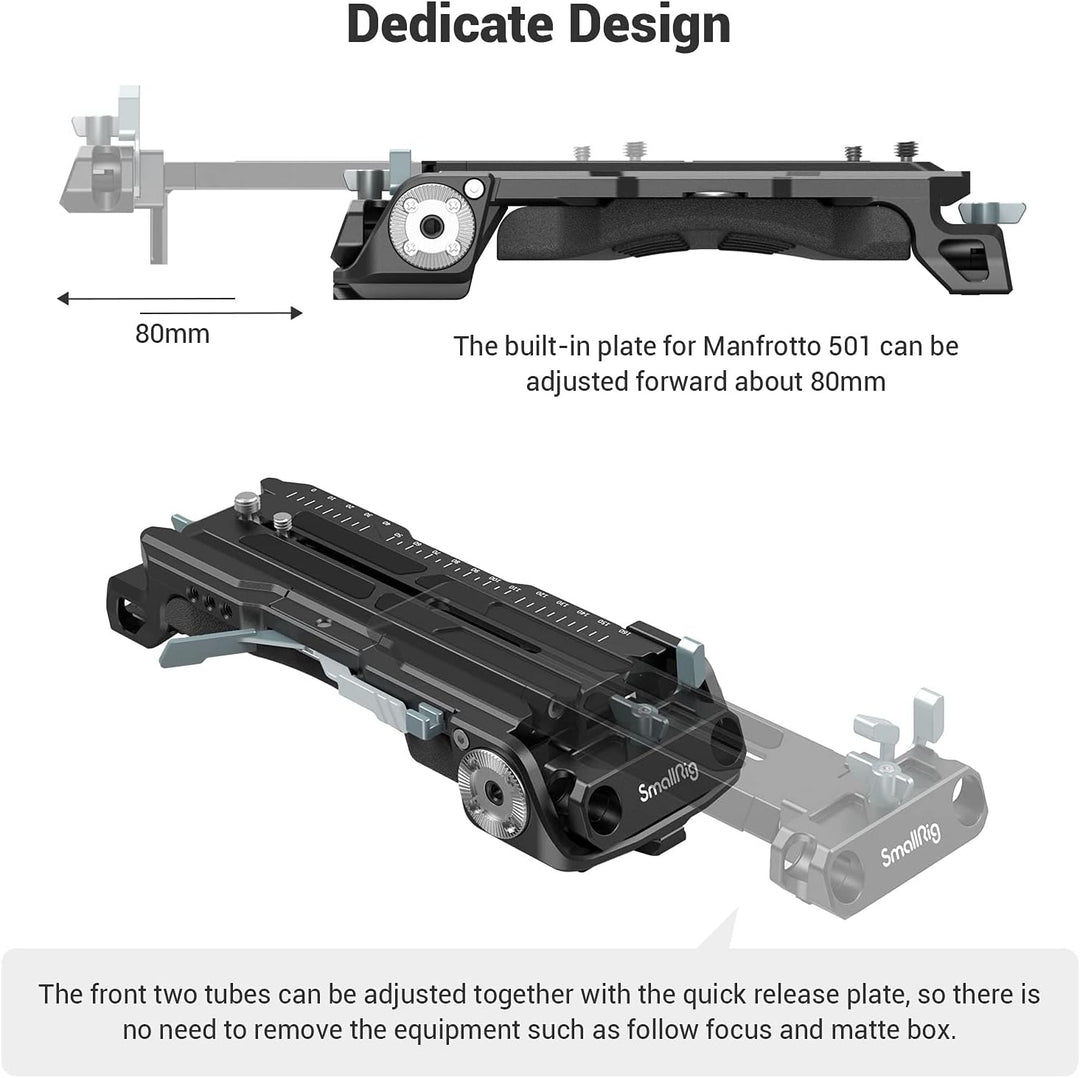 SMALLRIG Schulterplatte mit Schnellverschluss für Sony VCT-14 Stativadapter mit eingebauter Rosetten