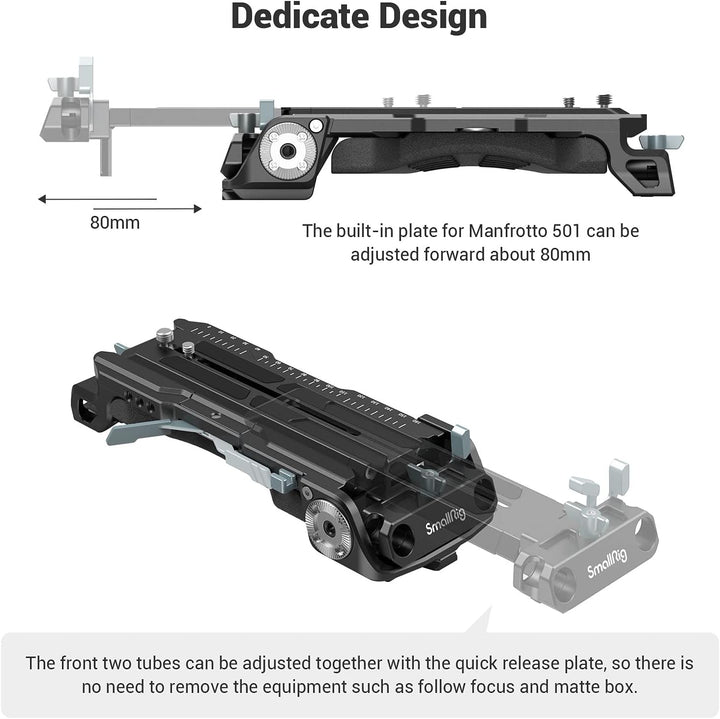 SMALLRIG Schulterplatte mit Schnellverschluss für Sony VCT-14 Stativadapter mit eingebauter Rosetten