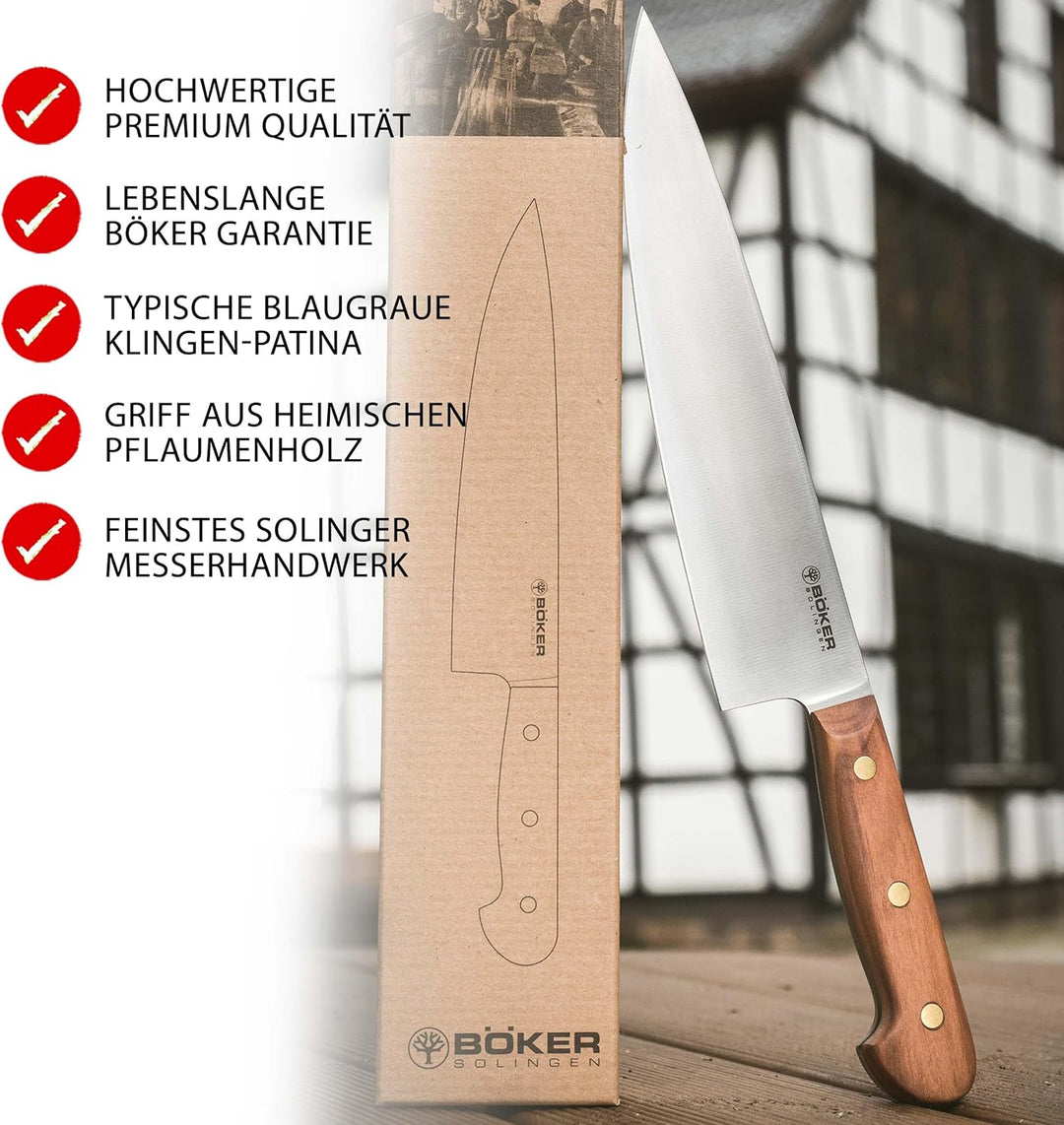 BÖKER SOLINGEN® Cottage-Craft - scharfes Profi Chefmesser klein 16 cm aus Carbonstahl - handgemachte