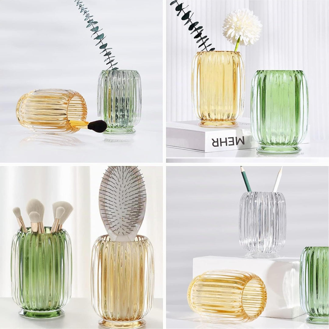 DASITON Make up Pinsel Aufbewahrung,Pinselhalter Kosmetik Aufbewahrung aus Glas,Kristall Pinselhalte