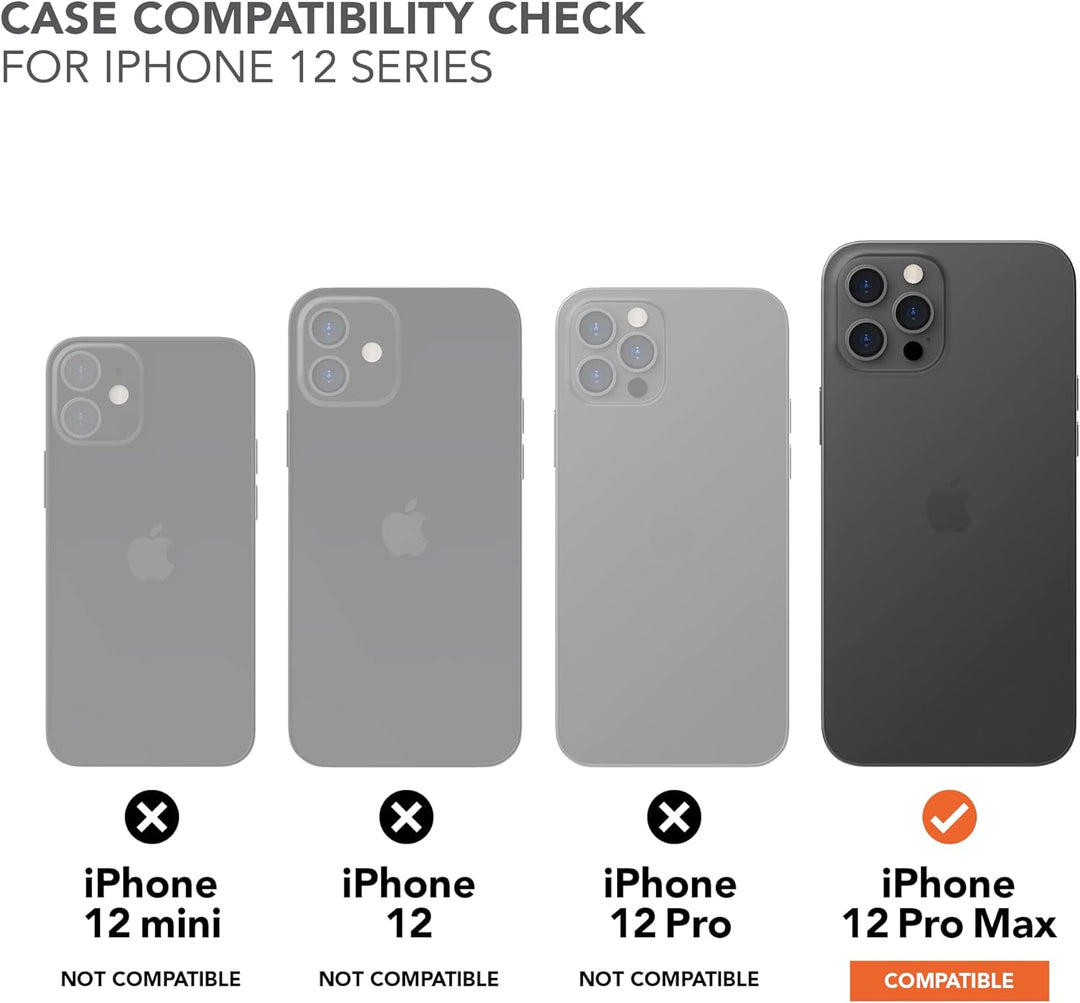 ROKFORM Schutzhülle für iPhone 12 Pro Max, magnetisch, mit Twist Lock, dünn, stossfest, Crystal Slim