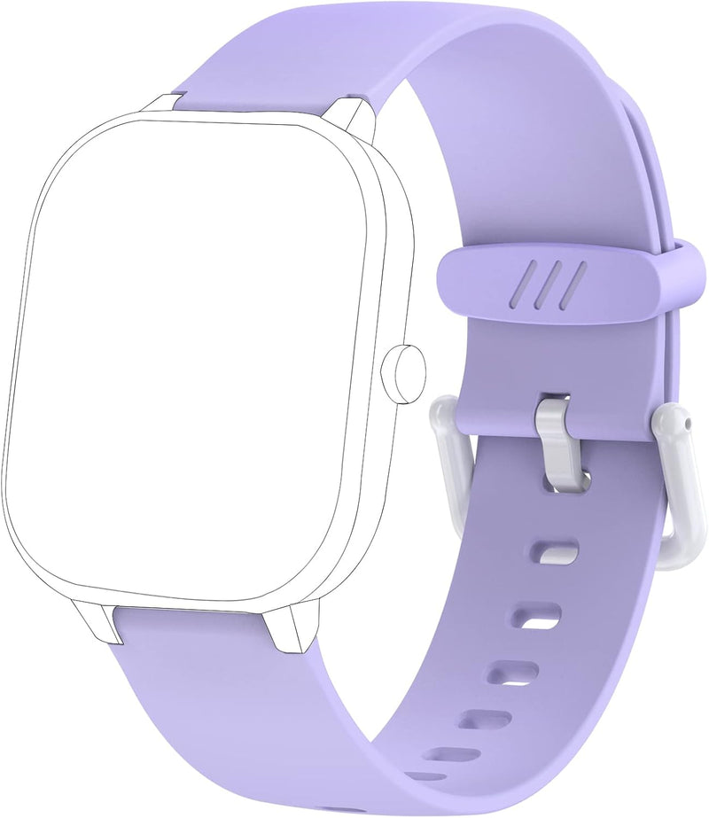 HENGTO Weiches Silikon-Smartwatch-Ersatzarmband, 16 mm, für Jungen und Mädchen A-Purple, A-Purple