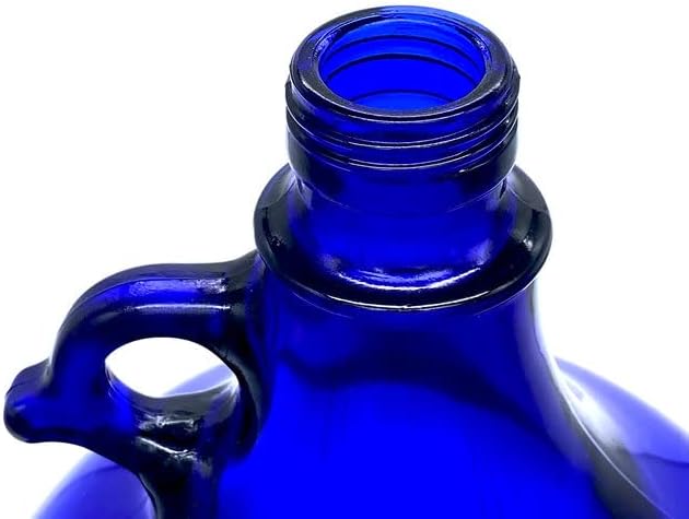 2X Glasballon blau 5 Liter, Henkelflasche aus Blauglas inkl. Handschraubverschluss PP35 (VPE 2 Stück