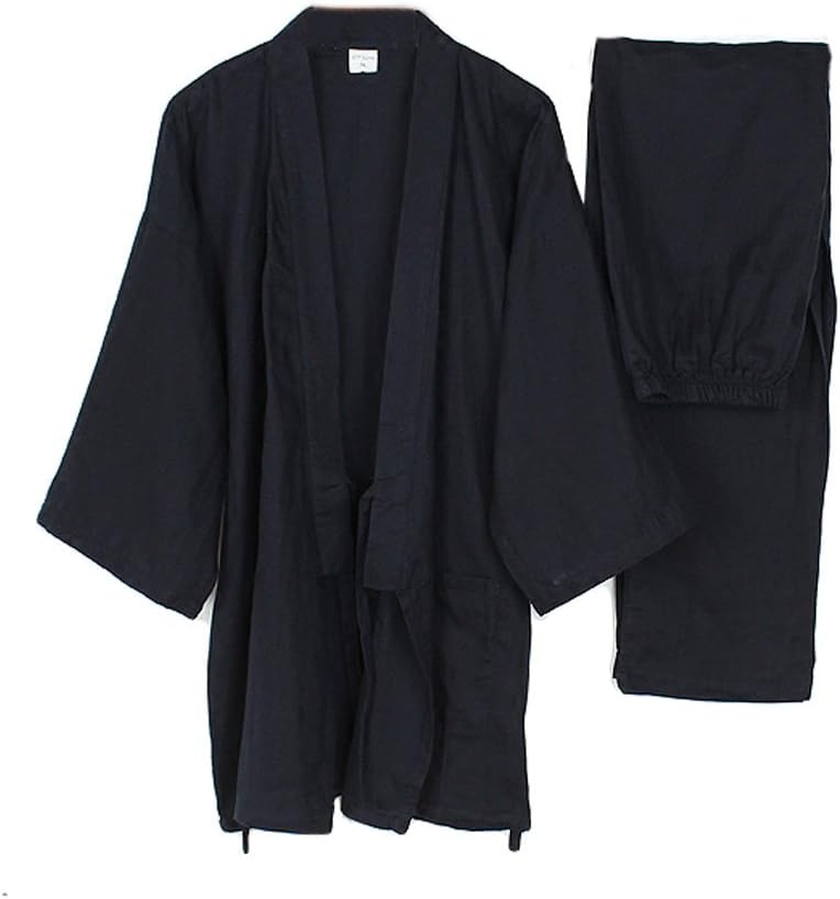 Kimono-Pyjama für Herren, japanischer Stil, Meditationsset M Marine, M Marine