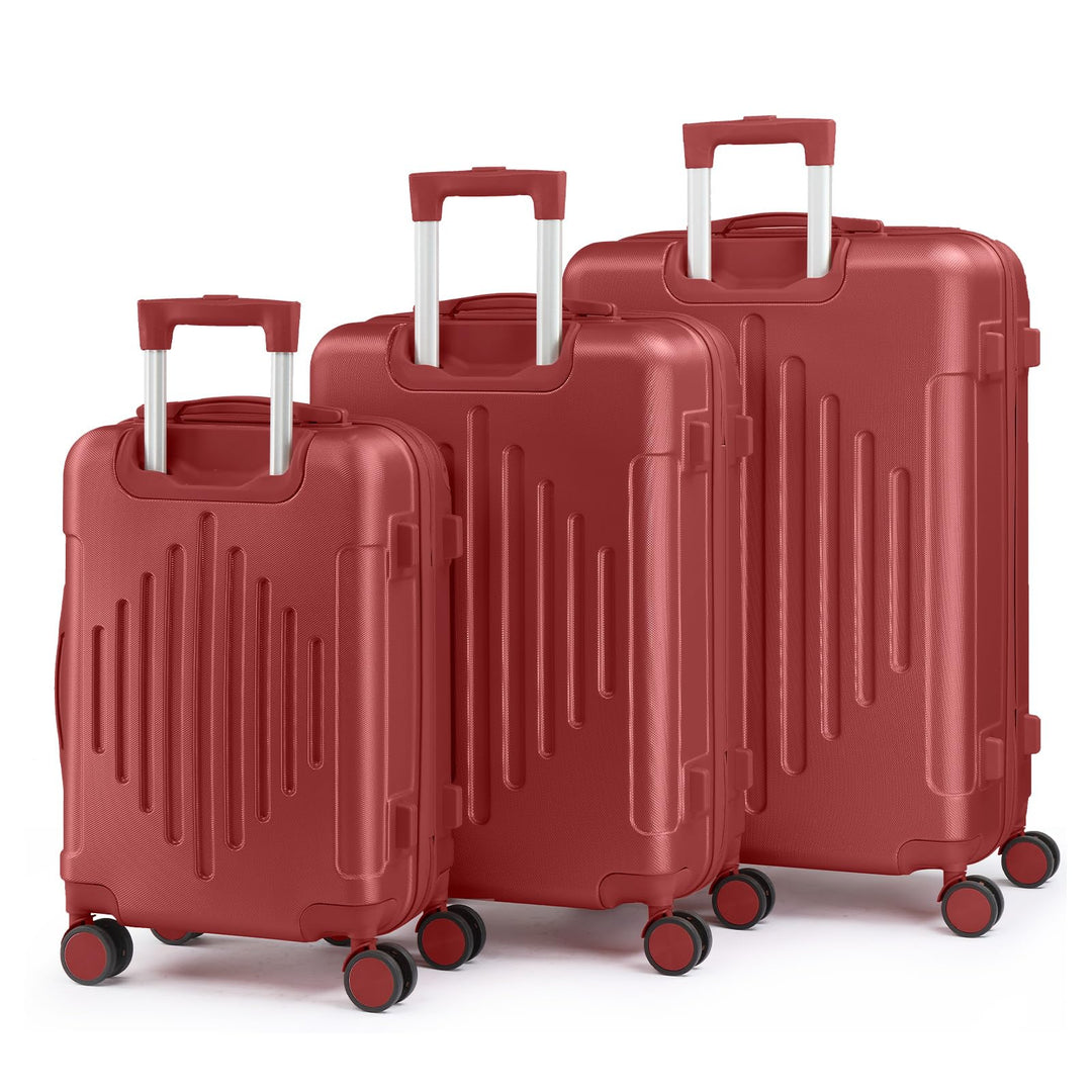 LALAHO Kofferset 3 teilig, Reisekoffer Set, Hartschalen Koffer Set aus ABS, Gepäckset mit Teleskopgr