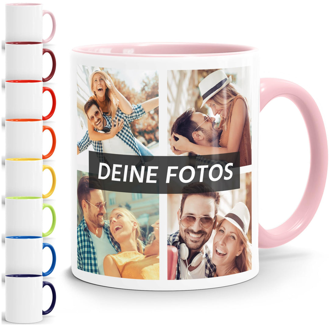 Tasse personalisiert Fotocollage Fototasse mit bis zu 5 Fotos persönliches Geschenk Kaffeetasse mit