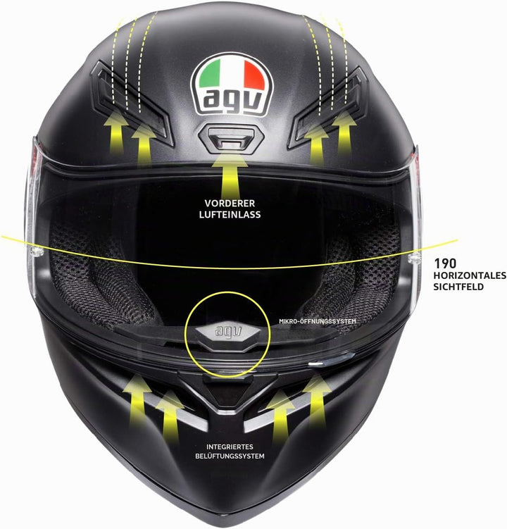 Full Face Motorcycle Helmet Schwarz XS, Schwarz XS