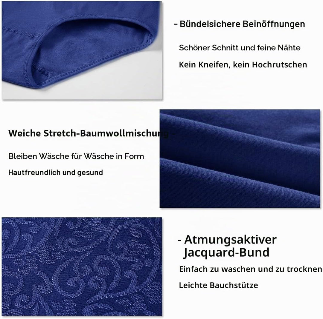 YaShaer Unterhosen Damen Baumwolle Hohe Taille Slips Hoher Taillenslip für Frauen Mehrpack 4XL 5 Pac