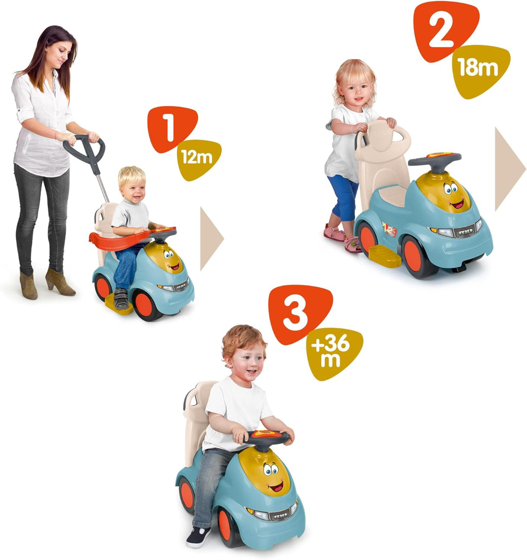 FEBER - Motofeber Casual 3 in 1 Push N'Go, Schiebe-Laufrad, Schiebewagen und Lauflernhilfe in einem