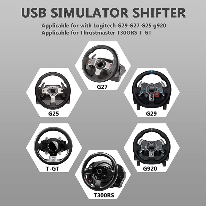 PC USB Simulator Shifter für Logitech G29 G27 G25 G920, für Thrustmaster T300RS GT, Lenkrad H Gangsc