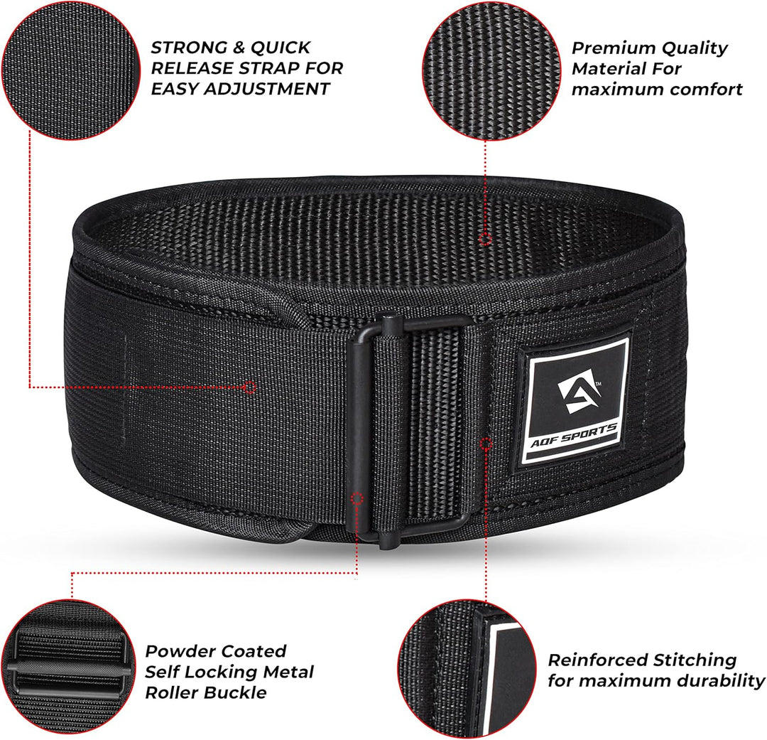 AQF Gewichthebergürtel, 4"/10.2cm Autolock Nylon Gürtel, Functional Training Bodybuilding Fitness Gü
