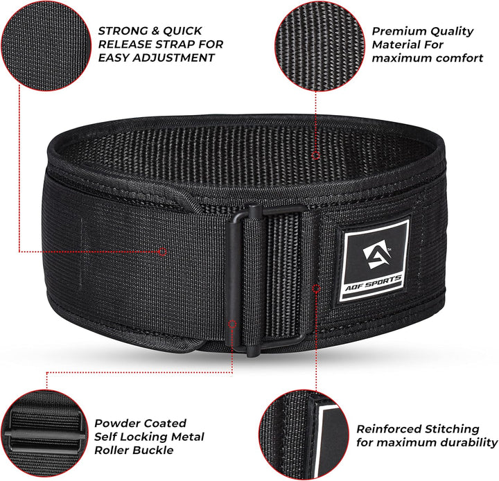 AQF Gewichthebergürtel, 4"/10.2cm Autolock Nylon Gürtel, Functional Training Bodybuilding Fitness Gü