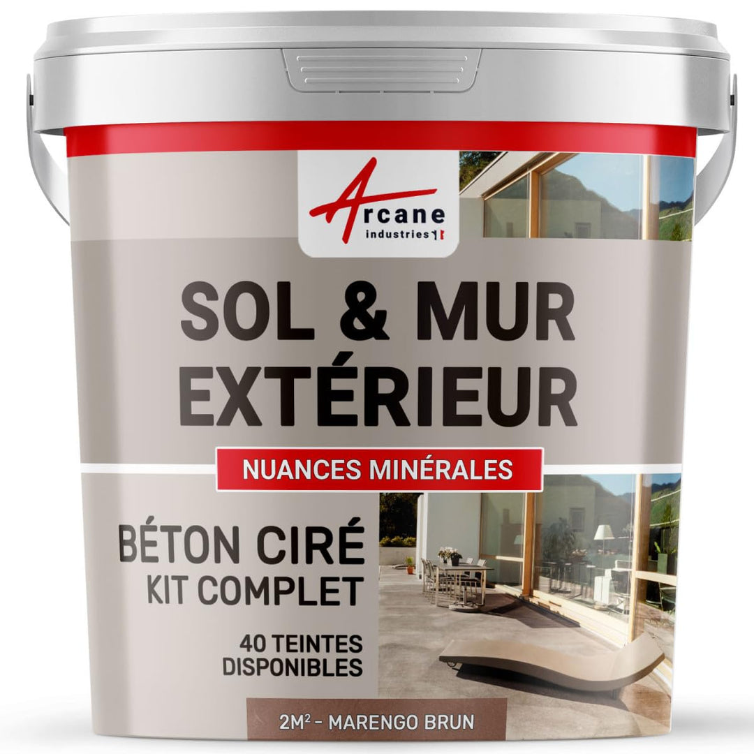 Komplettset – Béton Ciré extérieur – Arbeitsplatte – Feinputz/Sichtbeton. kit 2 m² Marengo - Brun, k