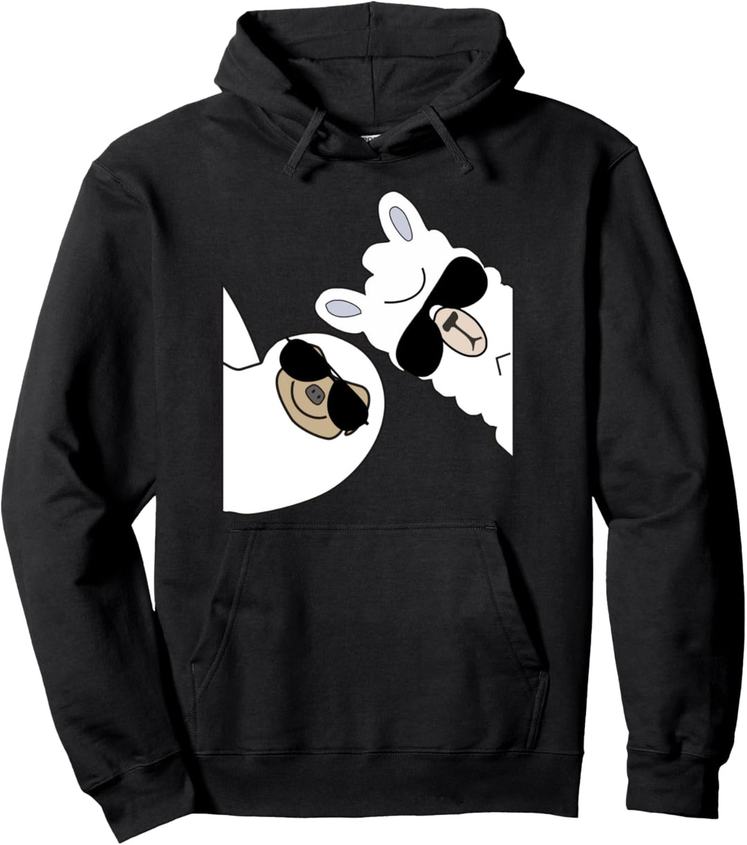 FUN FAULTIER MIT LAMA ALPAKA Pullover Hoodie