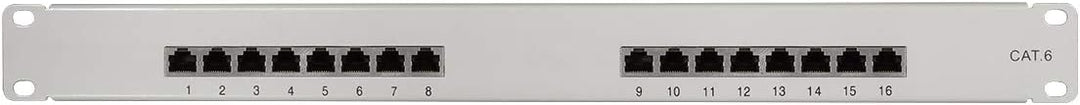 LogiLink Professional EconLine Cat.6 (250 MHz) Patchpanel - Verteilerfeld, 19", STP (geschirmt) 16-P