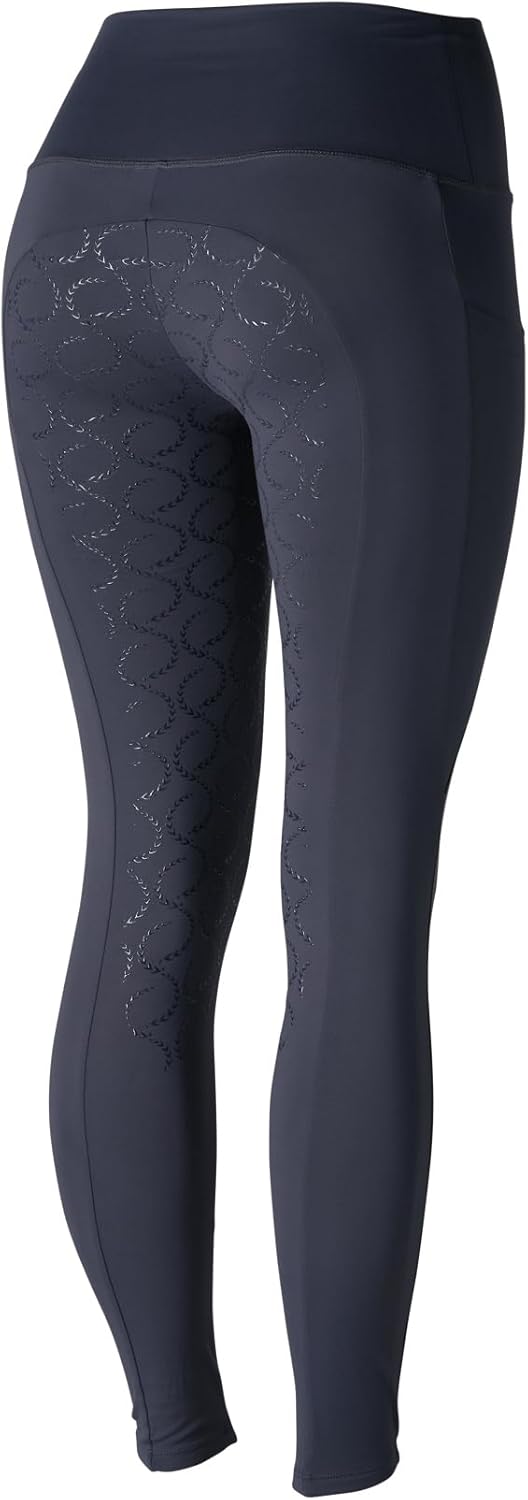 HORZE Damen Reitleggings Gillian, Reithose mit Handytasche und Silikonvollbesatz 26 Dunkles Marinebl