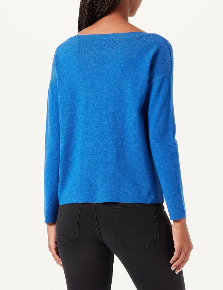 VERO MODA Damen Vmnancy Ls Boatneck Ga Noos Pullover, Beaucoup Blue