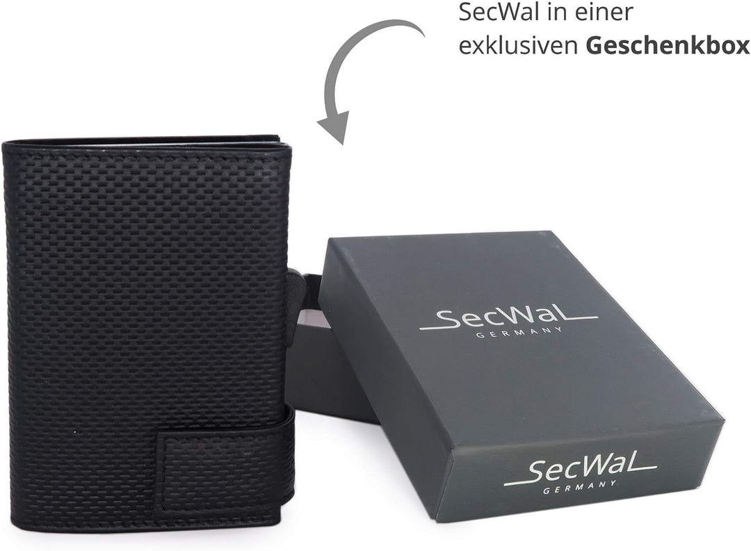 SecWal Kartenetui mit Münzfach Reissverschluss (Schwarz Osaka), Schwarz Osaka