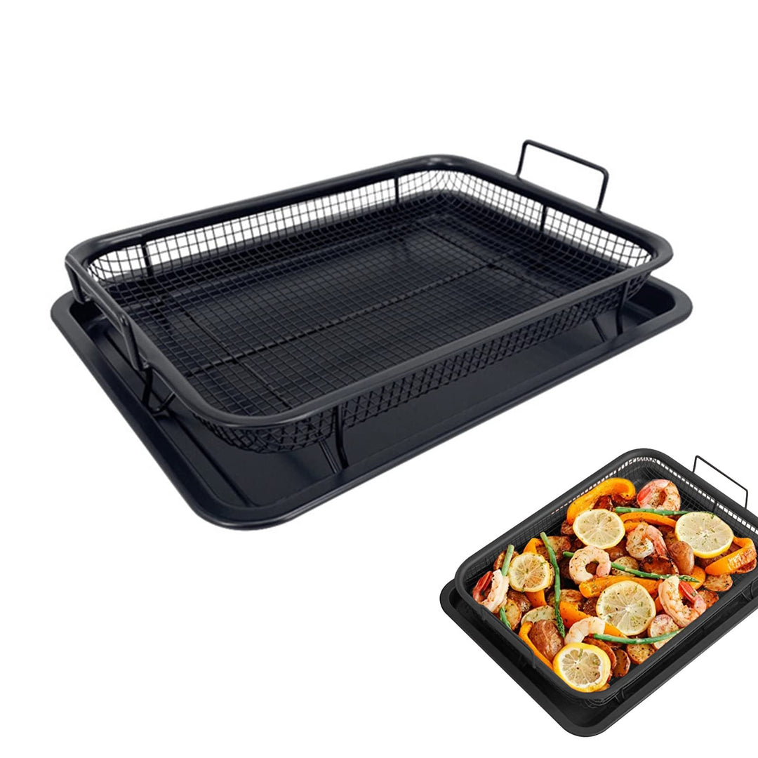 Grillkorb Grillgitter fettarm Backofen,CEIEVER Grillkorb Gitter für Backofen 33.5 * 22cm Grill Korb