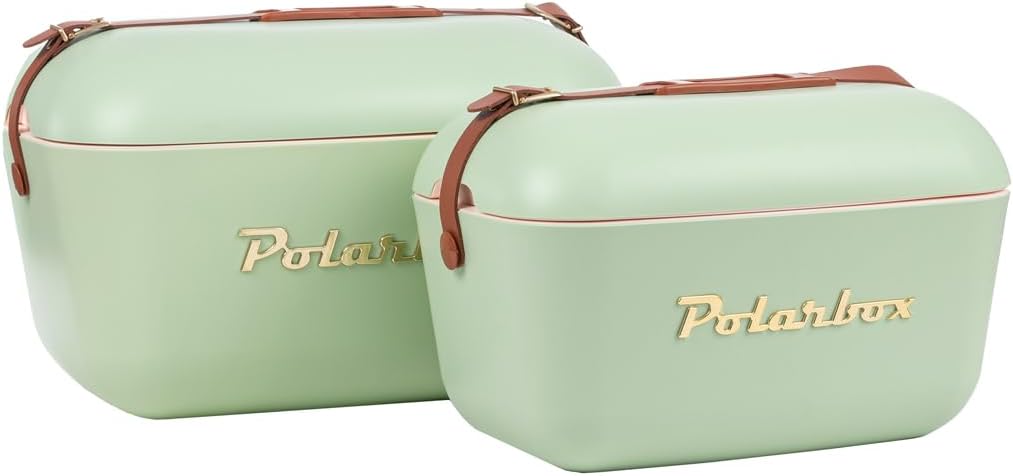Kreher® Kühlbox Passive Kühlbox Kühltaschen Polar in Retro Vintage Design aus Kunststoff mit polysty