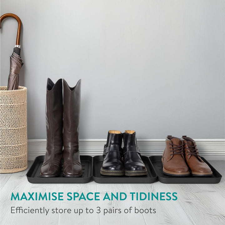 Navaris 3X Schuhablage Schuhabtropfschale klein - Schuhablage schmal 35x27x2,5cm - Erhöhter Rand - S